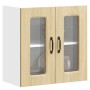 Armario de cocina de pared con puerta de cristal "Kalmar" de, roble Sonoma, madera de ingeniería en Armarios de cocina | Comprar