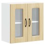 Armario de cocina de pared con puerta de cristal "Kalmar" de, roble Sonoma, madera de ingeniería en Armarios de cocina | Comprar