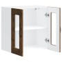 Armario de cocina de pared con puerta de cristal "Kalmar" de, roble ahumado, madera de ingeniería en Armarios de cocina | Compra