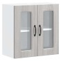 Armario de cocina de pared con puerta de cristal "Kalmar" de, madera de ingeniería Sonoma gris en Armarios de cocina | Comprar o