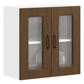 Armario pared cocina puerta de cristal Kalmar roble marrón en Armarios de cocina | Comprar online en Foru.es