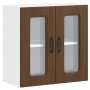 Armario pared cocina puerta de cristal Kalmar roble marrón en Armarios de cocina | Comprar online en Foru.es