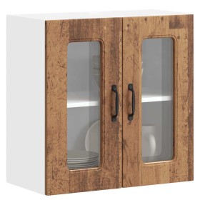 Armario de cocina de pared con puerta de cristal "Kalmar" de, madera de ingeniería envejecida en Armarios de cocina | Comprar on
