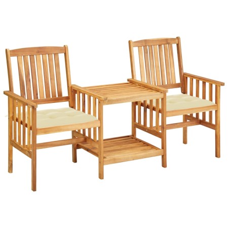 Sillas y mesita de jardín con cojines madera maciza acacia de vidaXL, Conjuntos de jardín - Ref: Foro24-3061292, Precio: 150,...