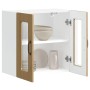 Armario de cocina de pared con puerta de cristal "Kalmar" de, roble artesanal, madera de ingeniería en Armarios de cocina | Comp
