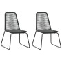 Set de comedor de jardín de 3 piezas PVC ratán negro de vidaXL, Conjuntos de jardín - Ref: Foro24-3060118, Precio: 263,03 €, ...