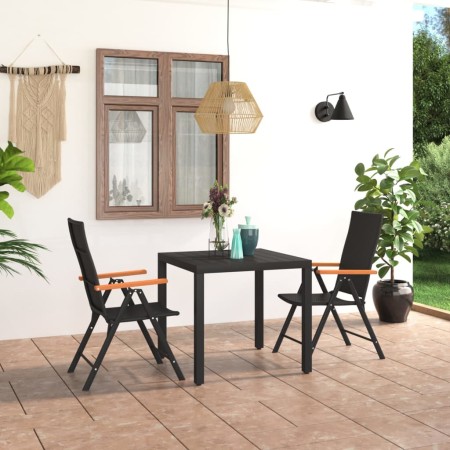 Juego de comedor para jardín 3 piezas negro y marrón de vidaXL, Conjuntos de jardín - Ref: Foro24-3060082, Precio: 295,95 €, ...