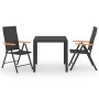 Juego de comedor para jardín 3 piezas negro y marrón de vidaXL, Conjuntos de jardín - Ref: Foro24-3060082, Precio: 295,95 €, ...