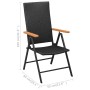 Juego de comedor para jardín 3 piezas negro y marrón de vidaXL, Conjuntos de jardín - Ref: Foro24-3060082, Precio: 295,95 €, ...