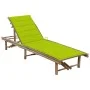 Tumbona de jardín con cojín bambú by vidaXL, Loungers - Ref: Foro24-3061643, Price: 206,85 €, Discount: %