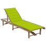 Tumbona de jardín con cojín bambú de vidaXL, Tumbonas - Ref: Foro24-3061643, Precio: 195,20 €, Descuento: %