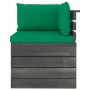 Sofá esquinero de palets de jardín con cojines madera de pino de vidaXL, Sofás modulares de exterior - Ref: Foro24-3061652, P...