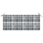 Banco Batavia madera maciza teca y cojín a cuadros gris 120 cm de vidaXL, Bancos de jardín - Ref: Foro24-3062168, Precio: 224...