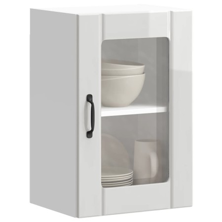Armario pared para cocina puerta cristal Lucca blanco brillante en Armarios de cocina | Comprar online en Foru.es