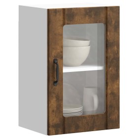 Armario de pared para cocina puerta cristal Lucca roble ahumado en Armarios de cocina | Comprar online en Foru.es