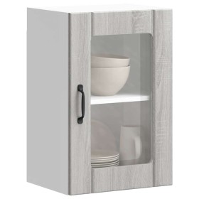 Armario de pared para cocina puerta cristal Lucca gris sonoma en Armarios de cocina | Comprar online en Foru.es