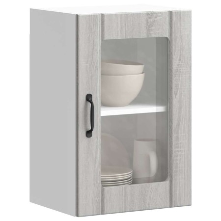 Armario de pared para cocina puerta cristal Lucca gris sonoma en Armarios de cocina | Comprar online en Foru.es
