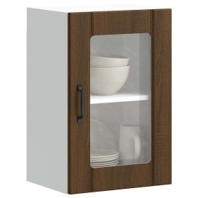 Armario de pared para cocina puerta cristal Lucca roble marrón en Armarios de cocina | Comprar online en Foru.es
