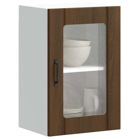 Armario de pared para cocina puerta cristal Lucca roble marrón en Armarios de cocina | Comprar online en Foru.es