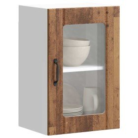 Armario pared cocina puerta de cristal Lucca madera vieja en Armarios de cocina | Comprar online en Foru.es