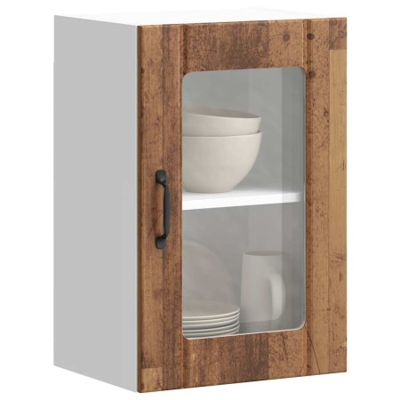 Armario pared cocina puerta de cristal Lucca madera vieja en Armarios de cocina | Comprar online en Foru.es