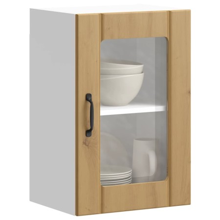 Armario pared para cocina puerta cristal Lucca roble artesanal en Armarios de cocina | Comprar online en Foru.es