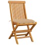 Sillas de jardín 4 uds madera maciza de teca con cojines beige de vidaXL, Sillas de jardín - Ref: Foro24-3062586, Precio: 257...
