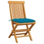 Sillas de jardín 2 uds madera de teca con cojines azul claro de vidaXL, Sillas de jardín - Ref: Foro24-3062479, Precio: 142,6...