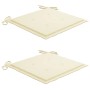 Silla mecedora de madera maciza de teca con cojín color crema de vidaXL, Sillas de jardín - Ref: Foro24-3062759, Precio: 165,...
