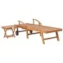 Lounger with solid teak wood table and cushion by vidaXL, Loungers - Ref: Foro24-3063021, Price: 315,64 €, Discount: %