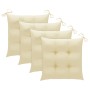 Sillas de jardín 3 uds madera teca con cojines crema blanco de vidaXL, Sillas de jardín - Ref: Foro24-3062531, Precio: 243,94...