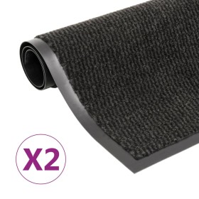 Alfombras entrada rectangulares de nudo 2 uds negro 120x180 cm de vidaXL, Felpudos - Ref: Foro24-3051618, Precio: 112,11 €, D...