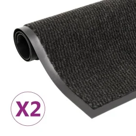 Alfombras entrada rectangulares de nudo 2 uds negro 120x180 cm de vidaXL, Felpudos - Ref: Foro24-3051618, Precio: 119,67 €, D...