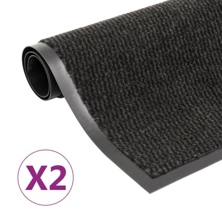 Alfombras entrada rectangulares de nudo 2 uds negro 120x180 cm de vidaXL, Felpudos - Ref: Foro24-3051618, Precio: 112,11 €, D...