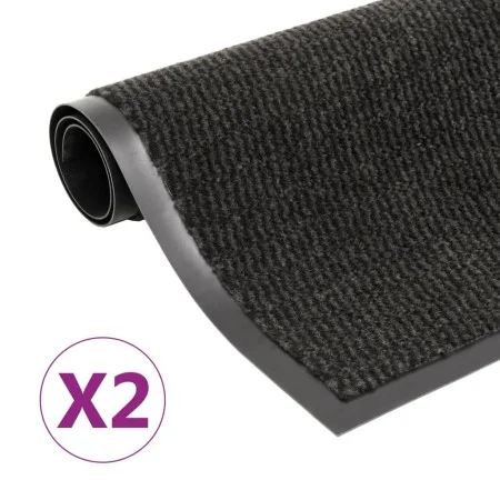 Alfombras entrada rectangulares de nudo 2 uds negro 120x180 cm de vidaXL, Felpudos - Ref: Foro24-3051618, Precio: 119,67 €, D...