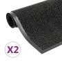 Alfombras entrada rectangulares de nudo 2 uds negro 120x180 cm de vidaXL, Felpudos - Ref: Foro24-3051618, Precio: 112,11 €, D...