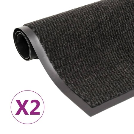 Alfombras de entrada rectangulares de nudo 2 uds negro 60x90 cm de vidaXL, Felpudos - Ref: Foro24-3051606, Precio: 30,61 €, D...