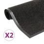 Alfombras de entrada rectangulares de nudo 2 uds negro 60x90 cm de vidaXL, Felpudos - Ref: Foro24-3051606, Precio: 30,61 €, D...