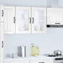 Armario de cocina de pared con puerta de cristal "Lucca", madera de ingeniería blanca brillante en Armarios de cocina | Comprar 