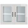 Armario de cocina de pared con puerta de cristal "Lucca", madera de ingeniería blanca brillante en Armarios de cocina | Comprar 