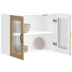 Armario de cocina de pared con puerta de cristal "Lucca" de, roble Sonoma, madera de ingeniería en Armarios de cocina | Comprar 