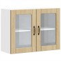Armario de cocina de pared con puerta de cristal "Lucca" de, roble Sonoma, madera de ingeniería en Armarios de cocina | Comprar 