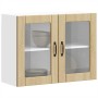 Armario de cocina de pared con puerta de cristal "Lucca" de, roble Sonoma, madera de ingeniería en Armarios de cocina | Comprar 
