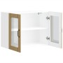 Armario de cocina de pared con puerta de cristal "Lucca" de, roble Sonoma, madera de ingeniería en Armarios de cocina | Comprar 
