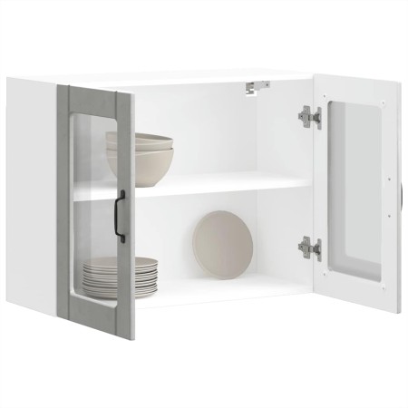 Armario pared cocina puerta de cristal Lucca gris hormigón en Armarios de cocina | Comprar online en Foru.es