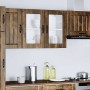Armario de cocina de pared con puerta de cristal "Lucca" de, madera de ingeniería de roble ahumado en Armarios de cocina | Compr
