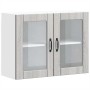 Armario de cocina de pared con puerta de cristal "Lucca" de, madera de ingeniería Sonoma gris en Armarios de cocina | Comprar on