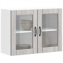 Armario de cocina de pared con puerta de cristal "Lucca" de, madera de ingeniería Sonoma gris en Armarios de cocina | Comprar on
