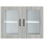 Armario de cocina de pared con puerta de cristal "Lucca" de, madera de ingeniería Sonoma gris en Armarios de cocina | Comprar on