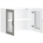 Armario de cocina de pared con puerta de cristal "Lucca" de, madera de ingeniería Sonoma gris en Armarios de cocina | Comprar on